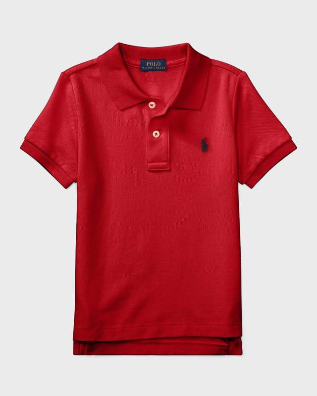 Short-Sleeve Logo Embroidery Polo Shirt, Size 2-3